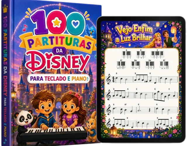 Plano Básico - 100 músicas da Disney com partituras
