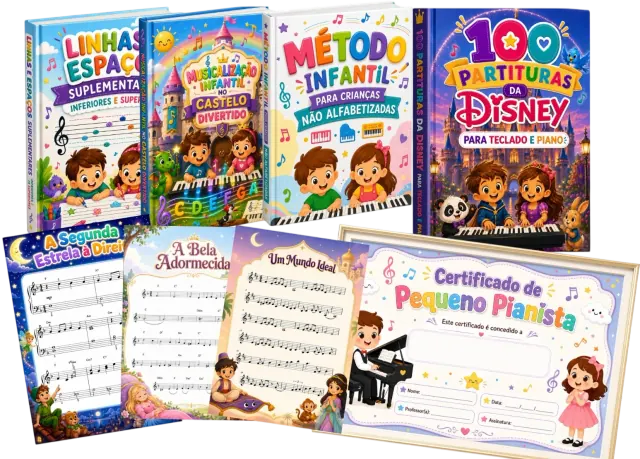 Plano Completo - 100 músicas da Disney com partituras e bônus